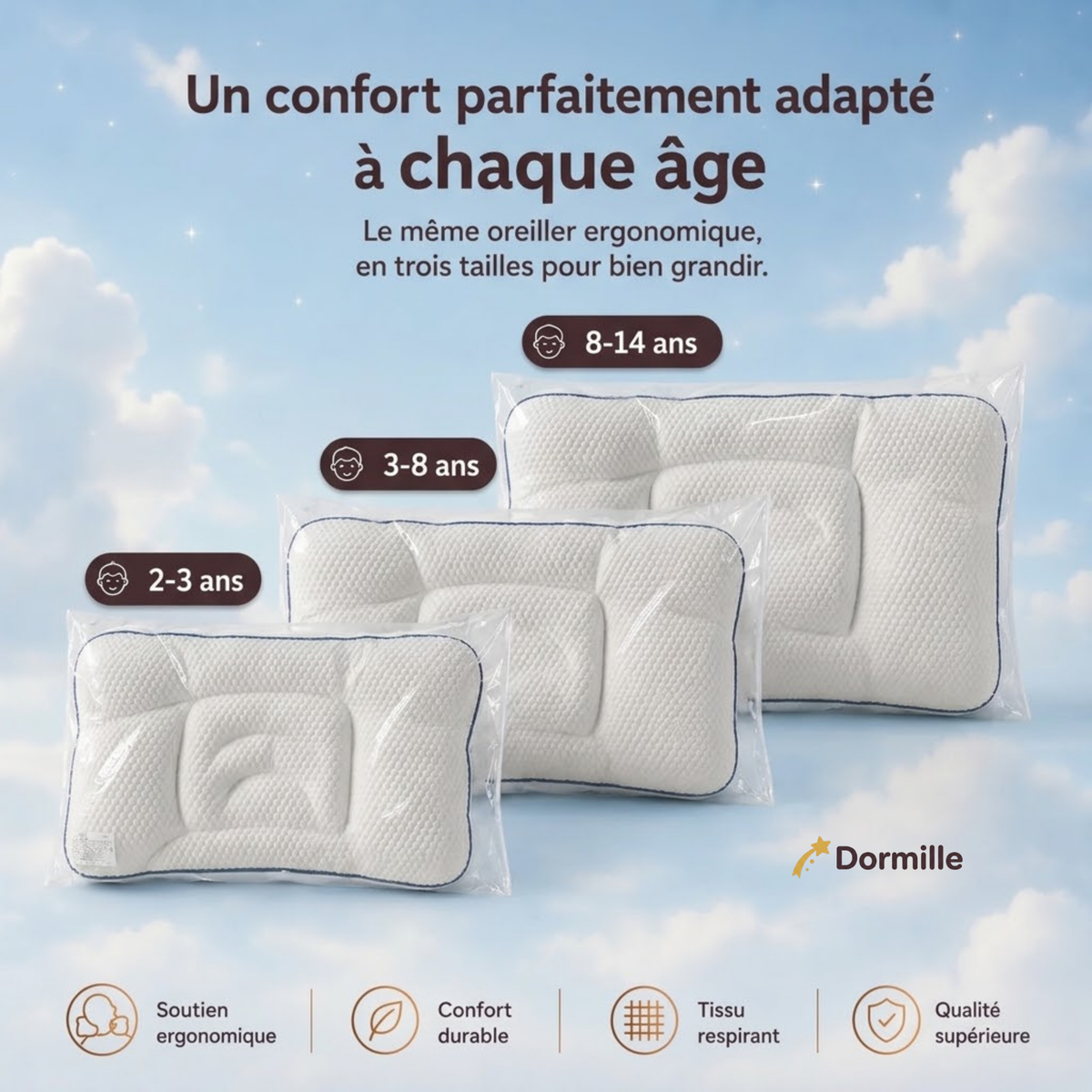 L'oreiller ergonomique pour enfant, pensé pour sa nuque