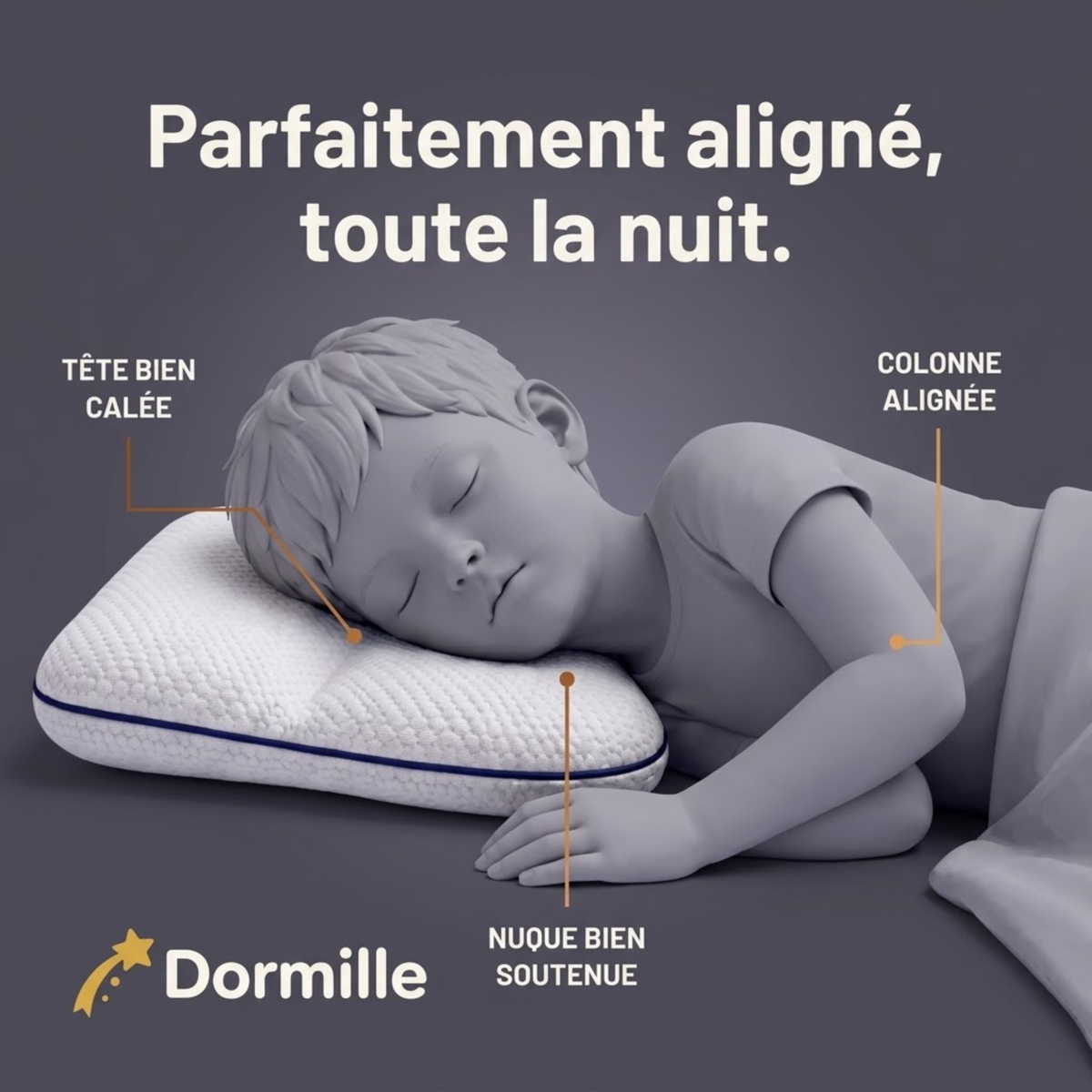 L'oreiller ergonomique pour enfant, pensé pour sa nuque
