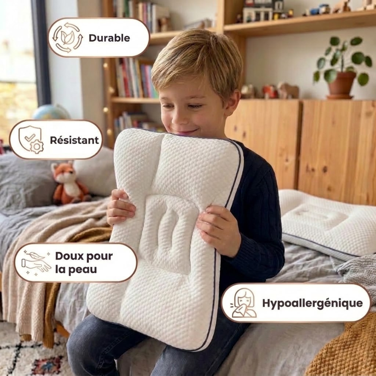 L'oreiller ergonomique pour enfant, pensé pour sa nuque