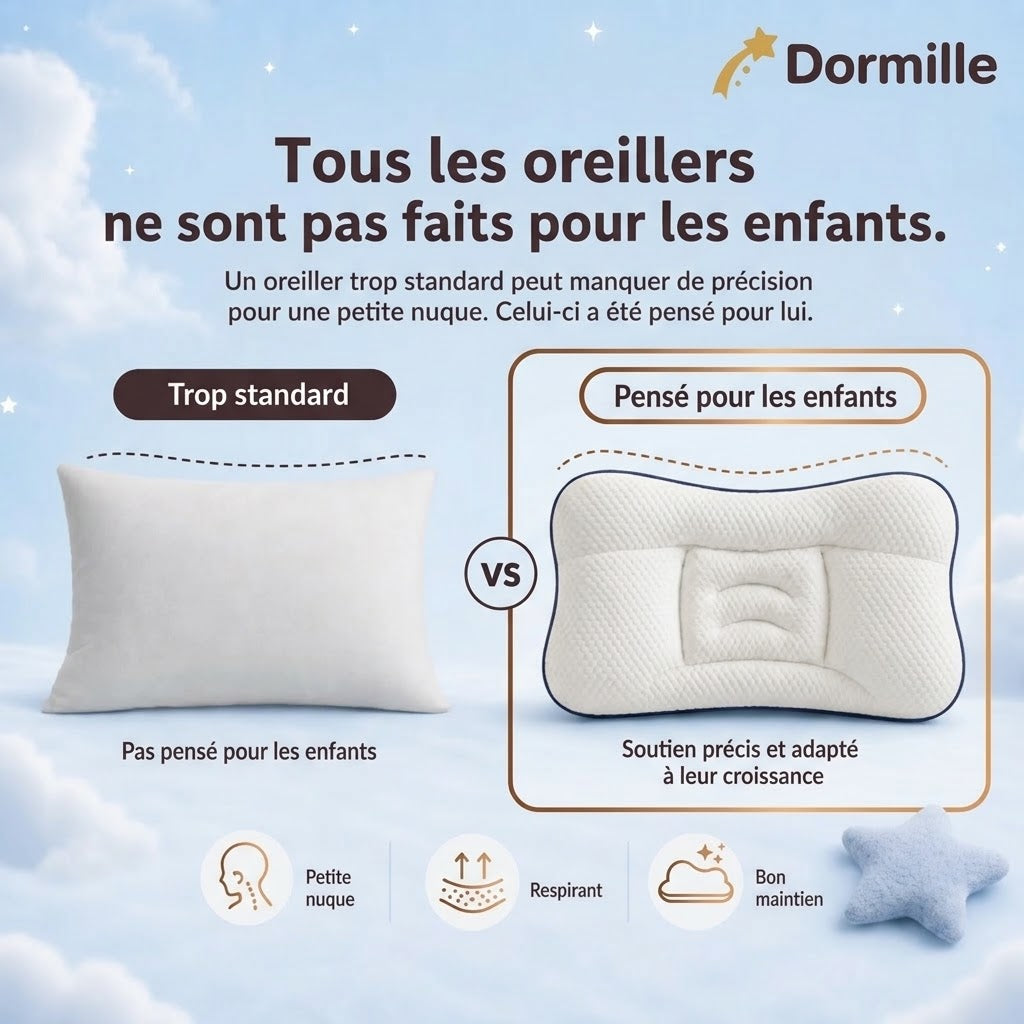 L'oreiller ergonomique pour enfant, pensé pour sa nuque