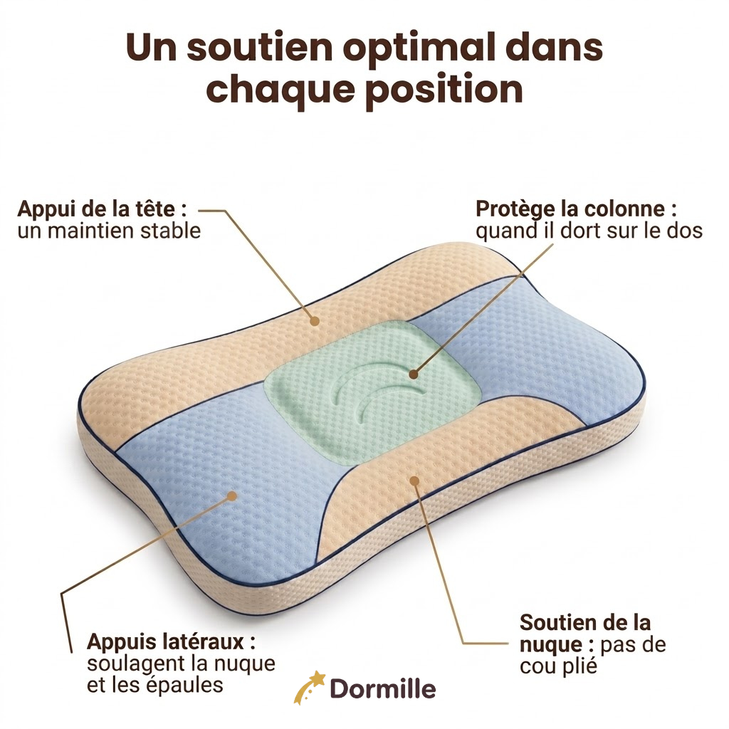 L'oreiller ergonomique pour enfant, pensé pour sa nuque
